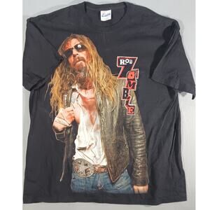Vintage t2k Rob Zombie Graphic Band T-Shirt XL Hanes heavy Black Horror Rock Tee